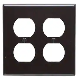 Leviton - 2-Gang Duplex Receptacle Wallplate, Standard Thermoset, Device Mount, Model 85016 - Brown