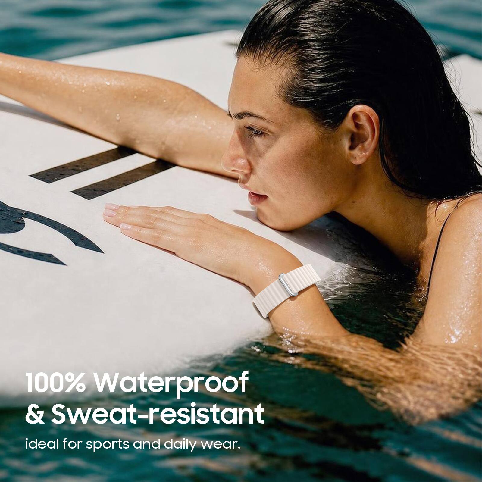 100% Waterproof & Sweat-resistant ideal for sports and daily wear.