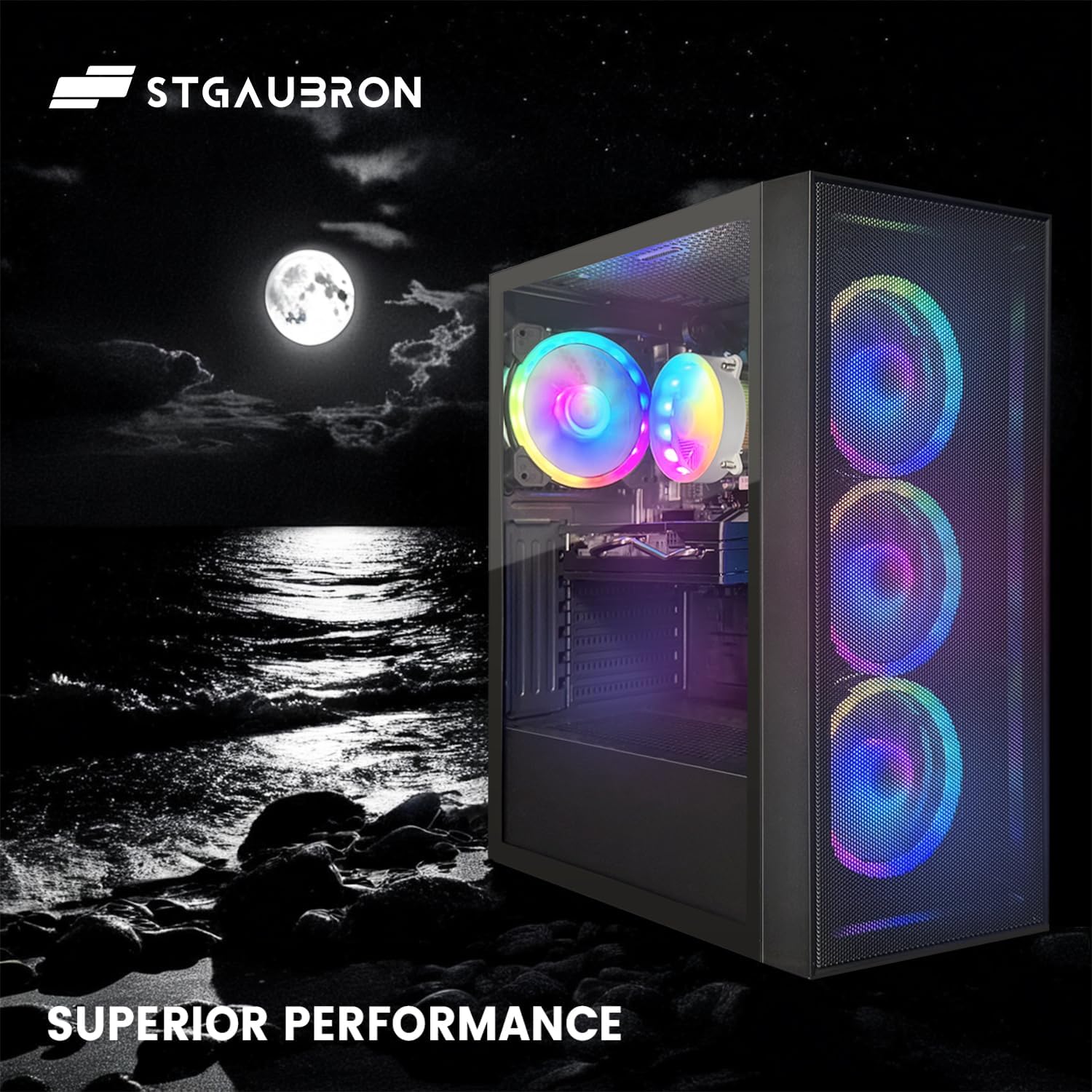 STGAubron Gaming PC Computer Desktop, Radeon RX 580 8G, Intel Core