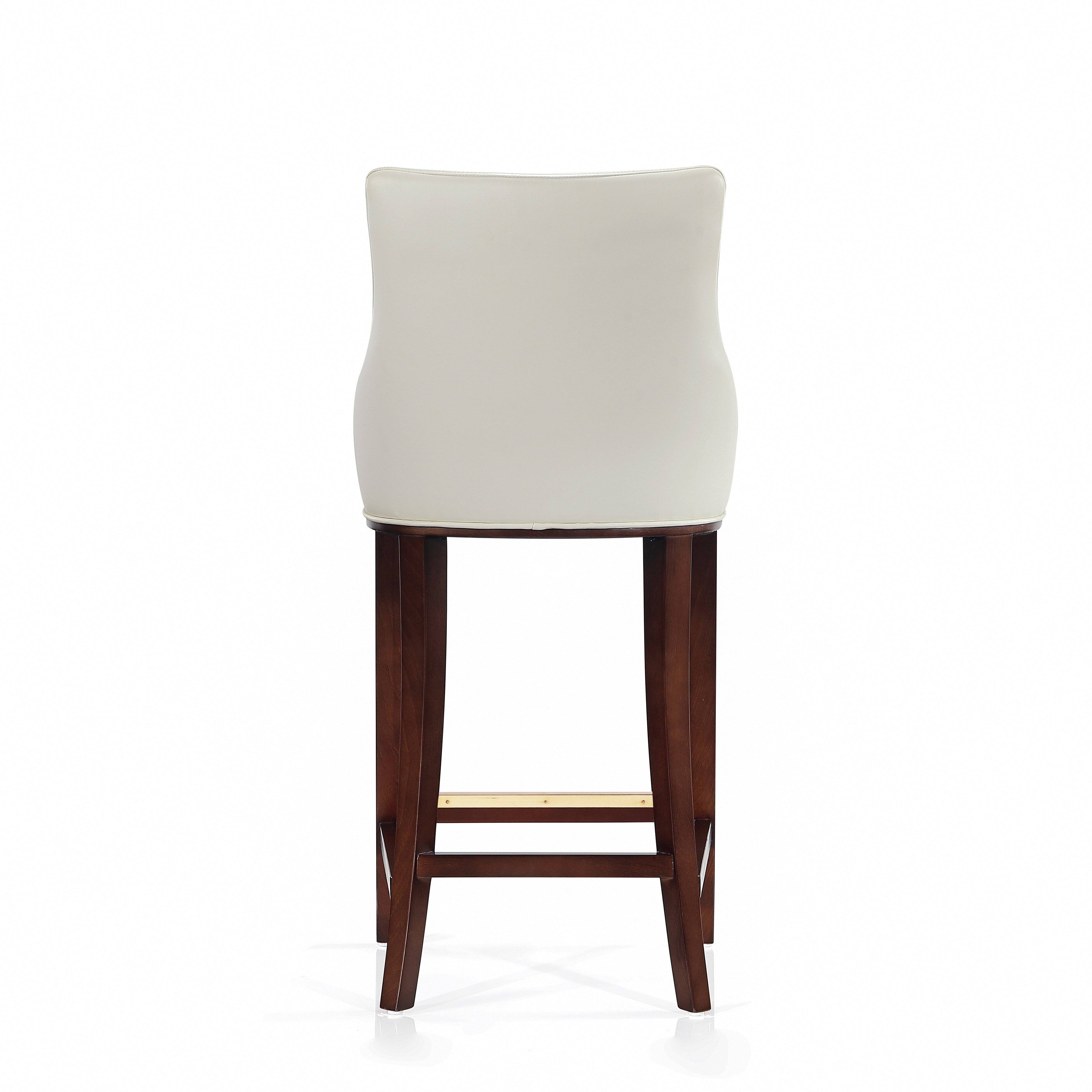 Alt View 2. Manhattan Comfort - Shubert Modern Wood Upholstered Barstool - Set of 2 - Ivory.