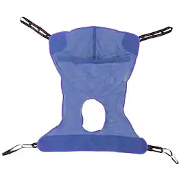 Invacare - Full Body Sling with Commode Opening for Patient Lifts, Medium Polyester Fabric (R114) - Blue