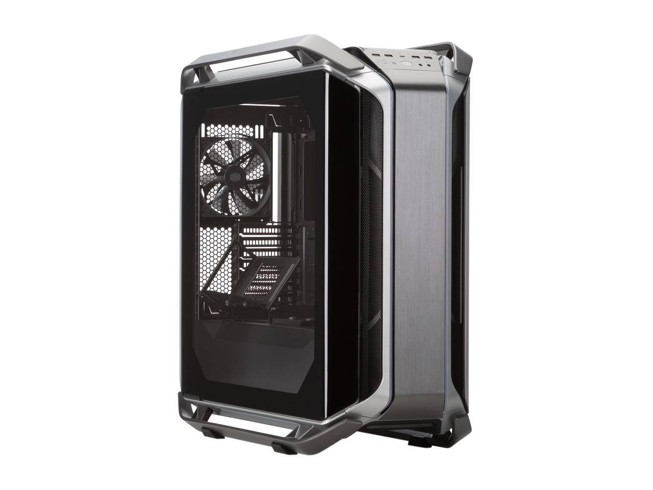 Alt View 1. Cooler Master - Cooler Master COSMOS C700M with ARGB Lighting, Aluminum Panels, a Riser Cable, and Curved Tempered Glass - Black.