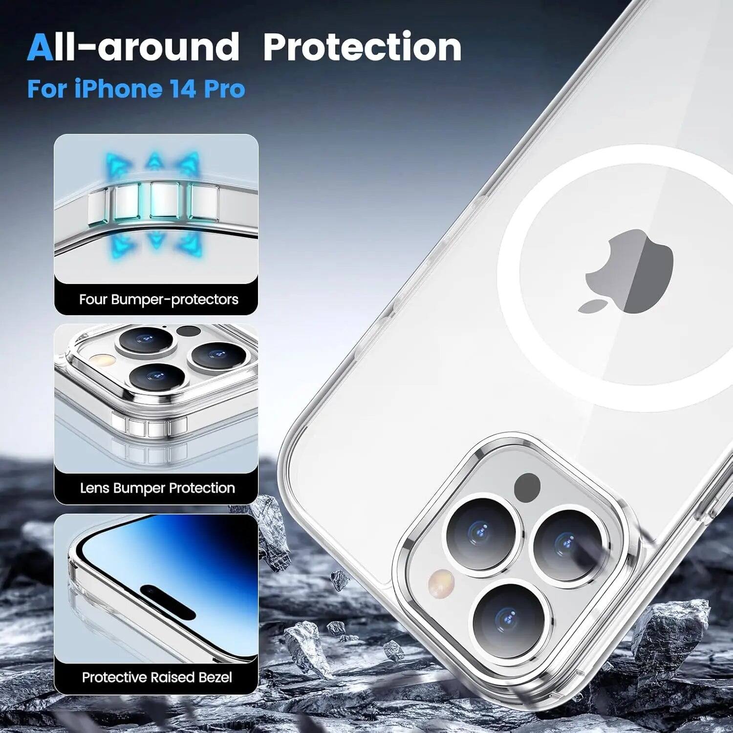 All-around Protection For iPhone 14 Pro

Four Bumper-protectors

Lens Bumper Protection

Protective Raised Bezel