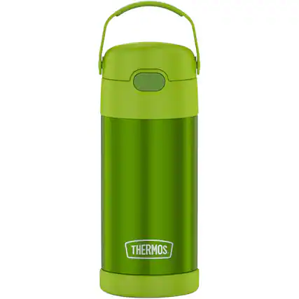Front. Thermos - Thermos 12 oz. Kid's Funtainer Insulated Water Bottle - Lime - Green.
