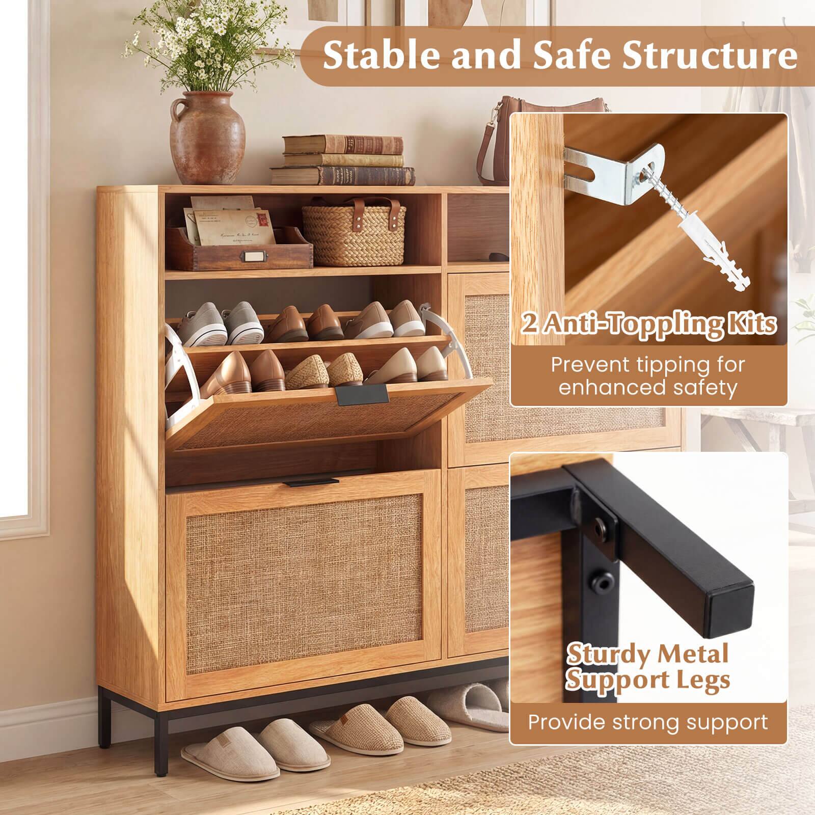 Stable and Safe Structure

2 Anti-Topping Kits
Prevent tipping for enhanced safety

Sturdy Metal Support Legs
Provide strong support