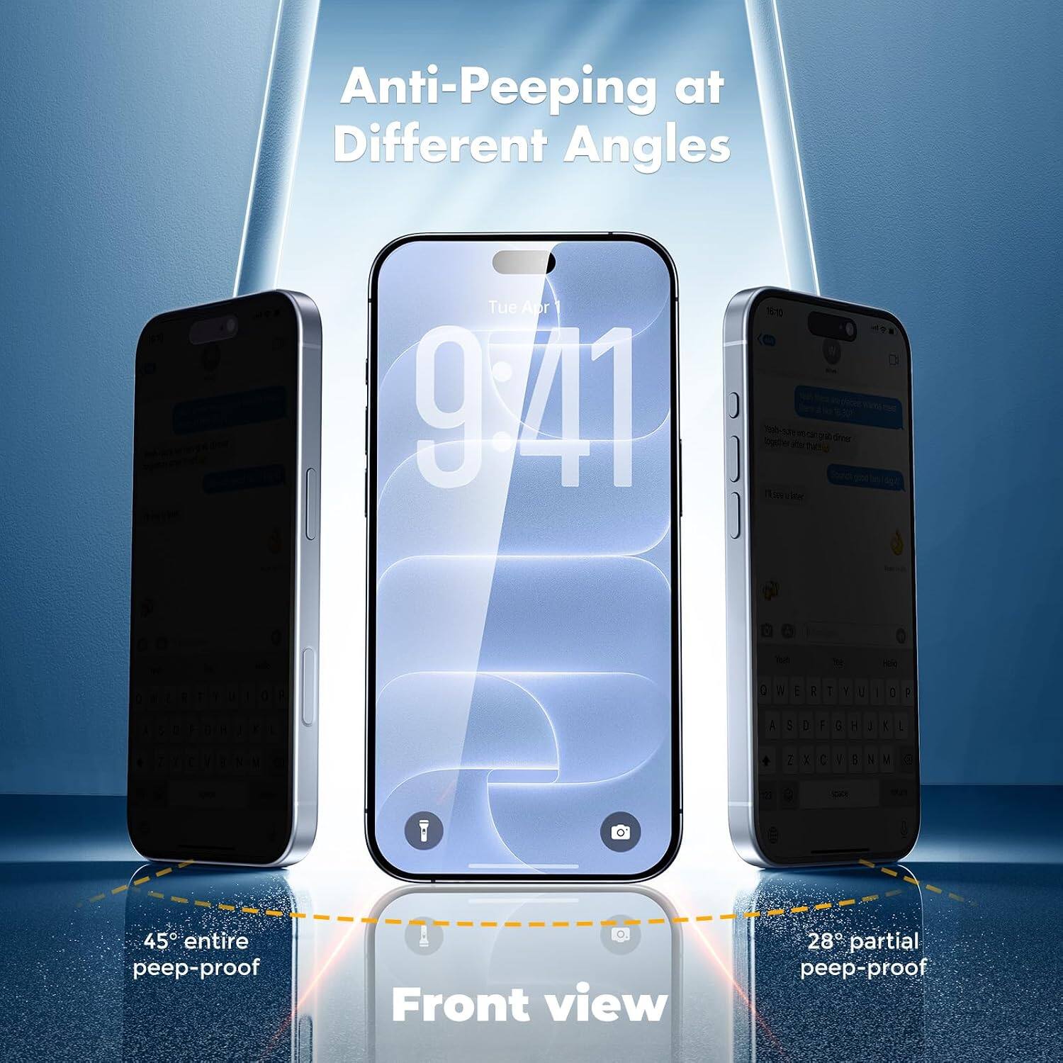 Anti-Peeping at Different Angles  
Tue Apr 9/41  
331  
0  
A  
E  
i  

1  
E  
I  
D  
:  
A  
S  
D  
F  
8  
:  
J  
(  
!  
Z  
X  
C  
I  

S  

0  
KRO  
45° entire peep-proof  
Front view  
28° partial peep-proof