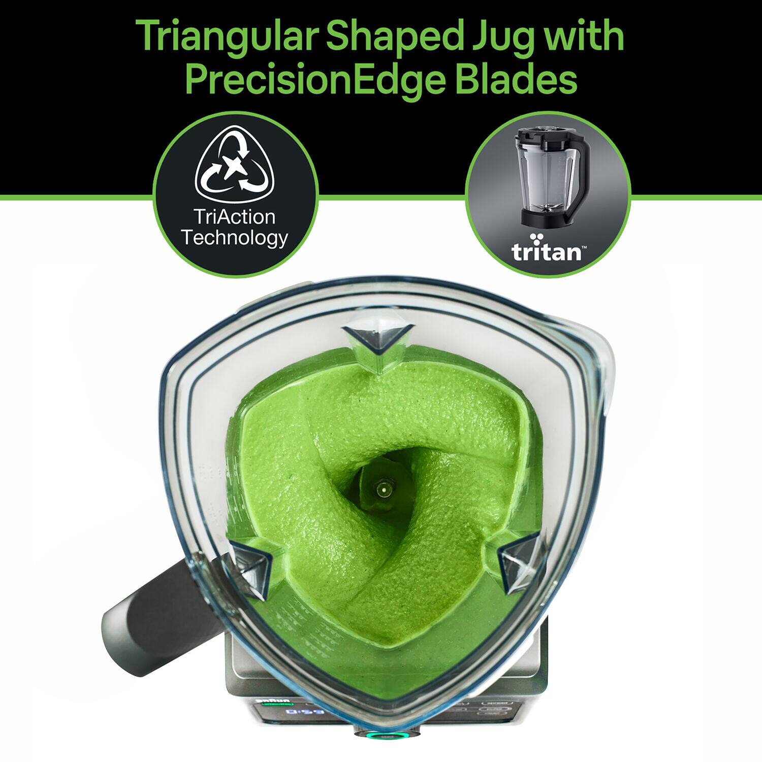 Triangular Shaped Jug with PrecisionEdge Blades, TriAction Technology, tritan