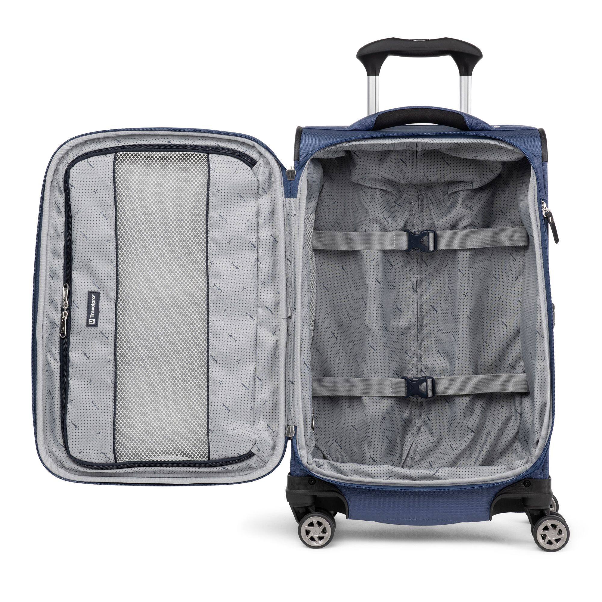 Angle. Travelpro - Walkabout 6 Compact Softside 20" Carry On Spinner Luggage - Ocean Blue.