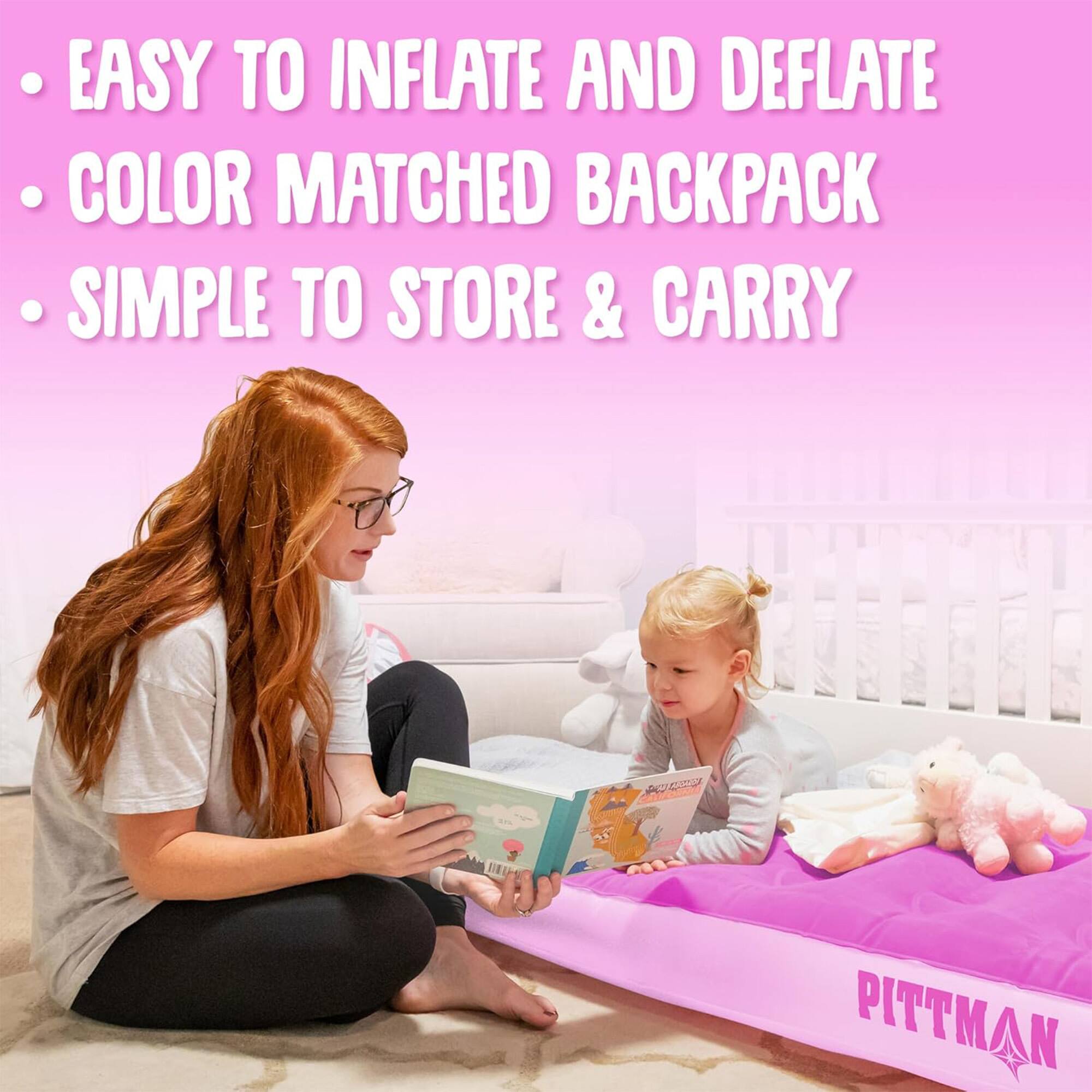 EASY TO INFLATE AND DEFLATE  
COLOR MATCHED BACKPACK  
SIMPLE TO STORE & CARRY  

ER PITTMAN