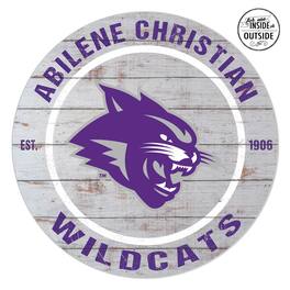 Jardine - Abilene Christian University Wildcats 20'' x 20'' Indoor/Outdoor Weathered Circle Sign - White