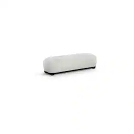Meridian Furniture - Calum Cream Chenille Fabric Bench - Beige