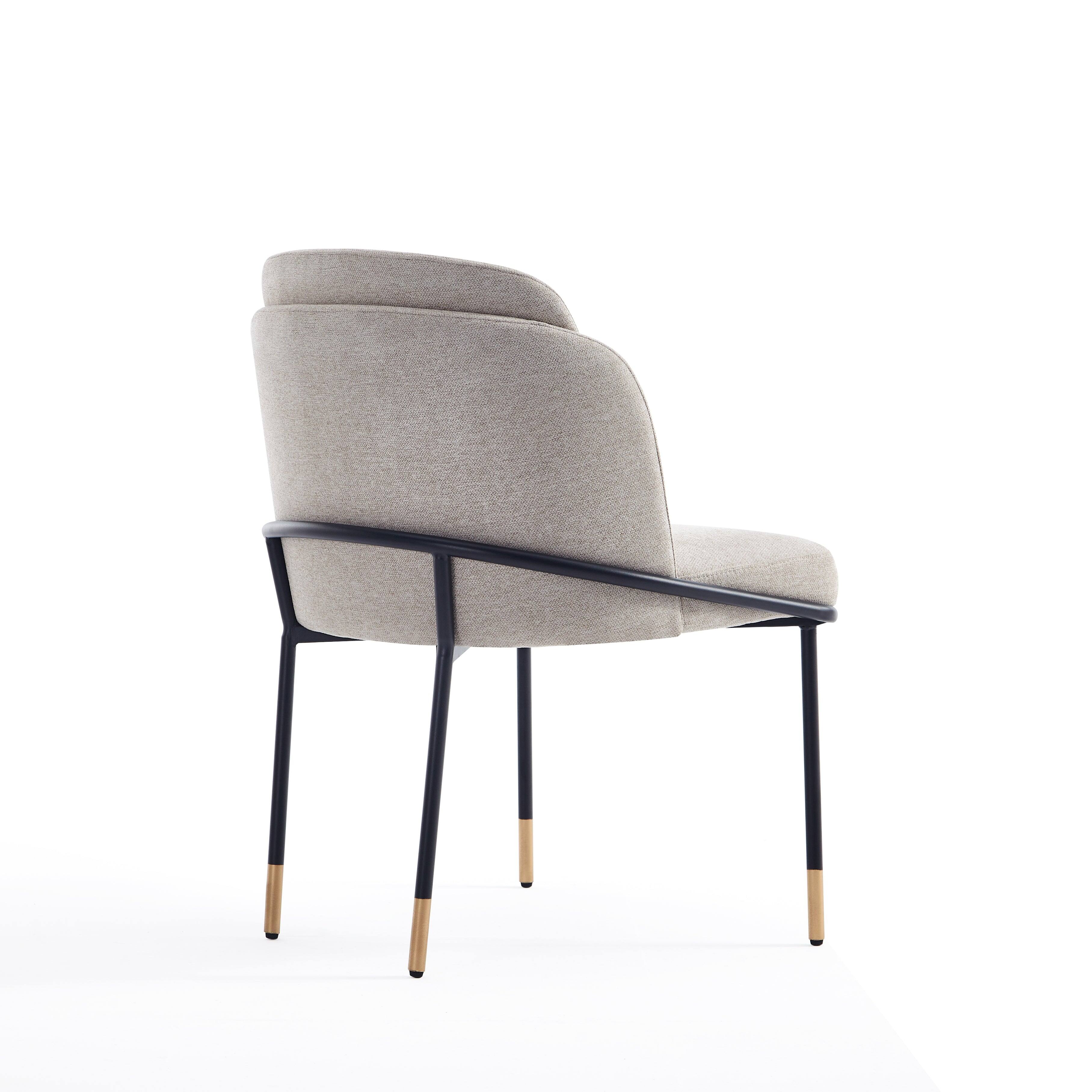 Alt View 2. Manhattan Comfort - Flor Modern Metal Twill Weave Dining Chair - Wheat.