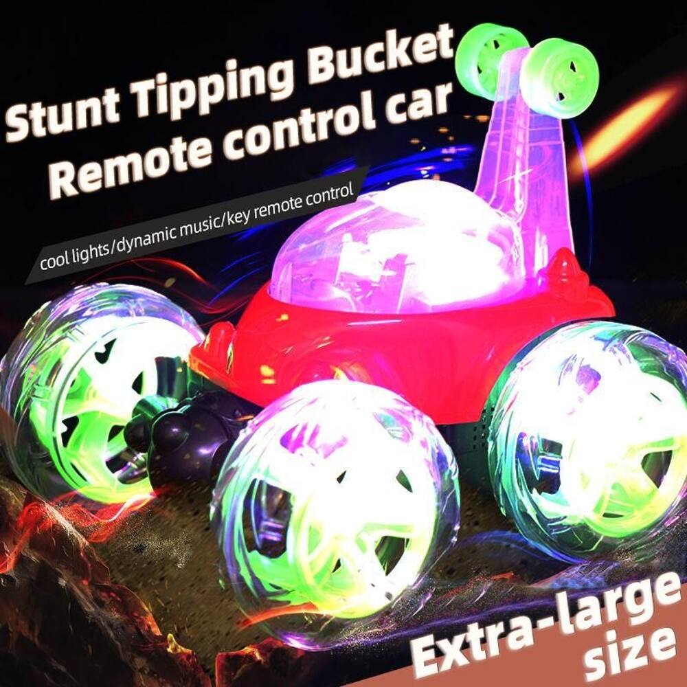 Stunt Tipping Bucket Remote control car  
cool lights/dynamic music/key remote control  
Extra-large size