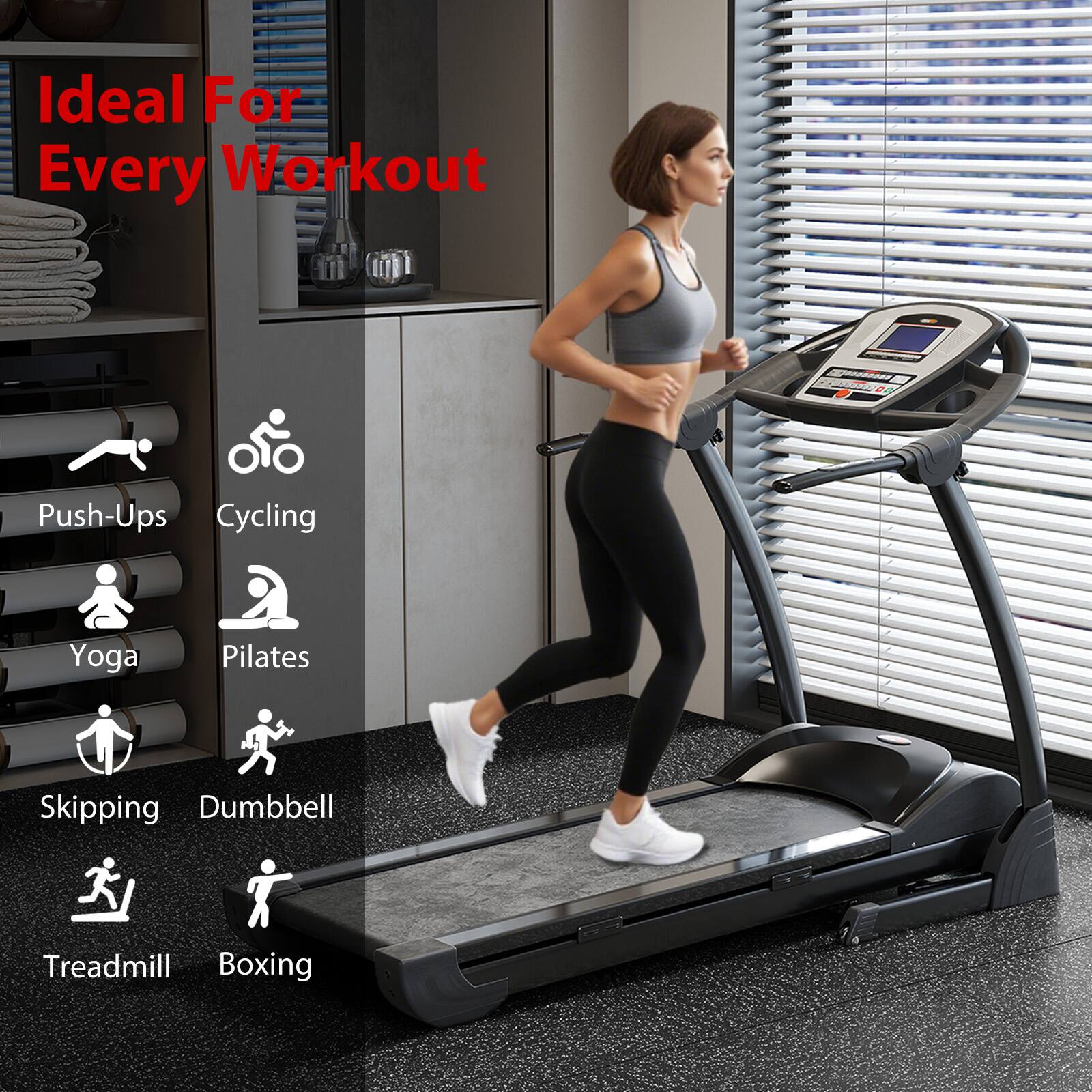 Ideal For Every Workout

- Push-Ups
- Cycling
- Yoga
- Pilates
- Skipping
- Dumbbell
- Treadmill
- Boxing