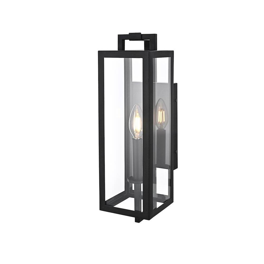 Angle. Elegant Lighting - Jairo 5 Inch Outdoor Wall Sconce In Black - Black.