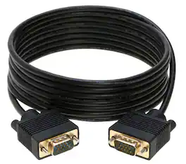 Cables Direct Online - SVGA VGA Male to Male Cable – 15ft, HD15 1080p Monitor Projector Video Cord with Gold-Plated Connectors - Black