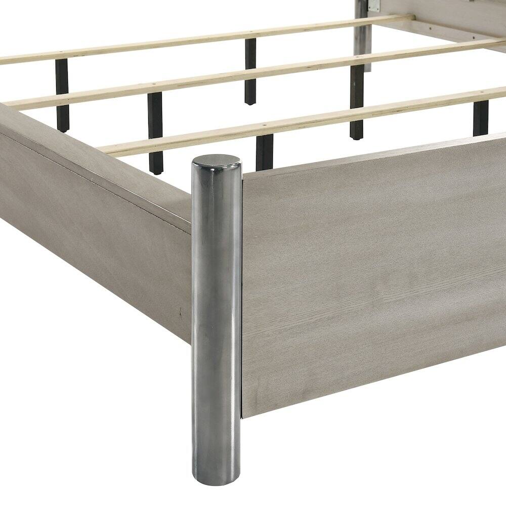Alt View 3. New Classic Furniture - Lennox Wood Size Panel Bed in Gray - Gray.
