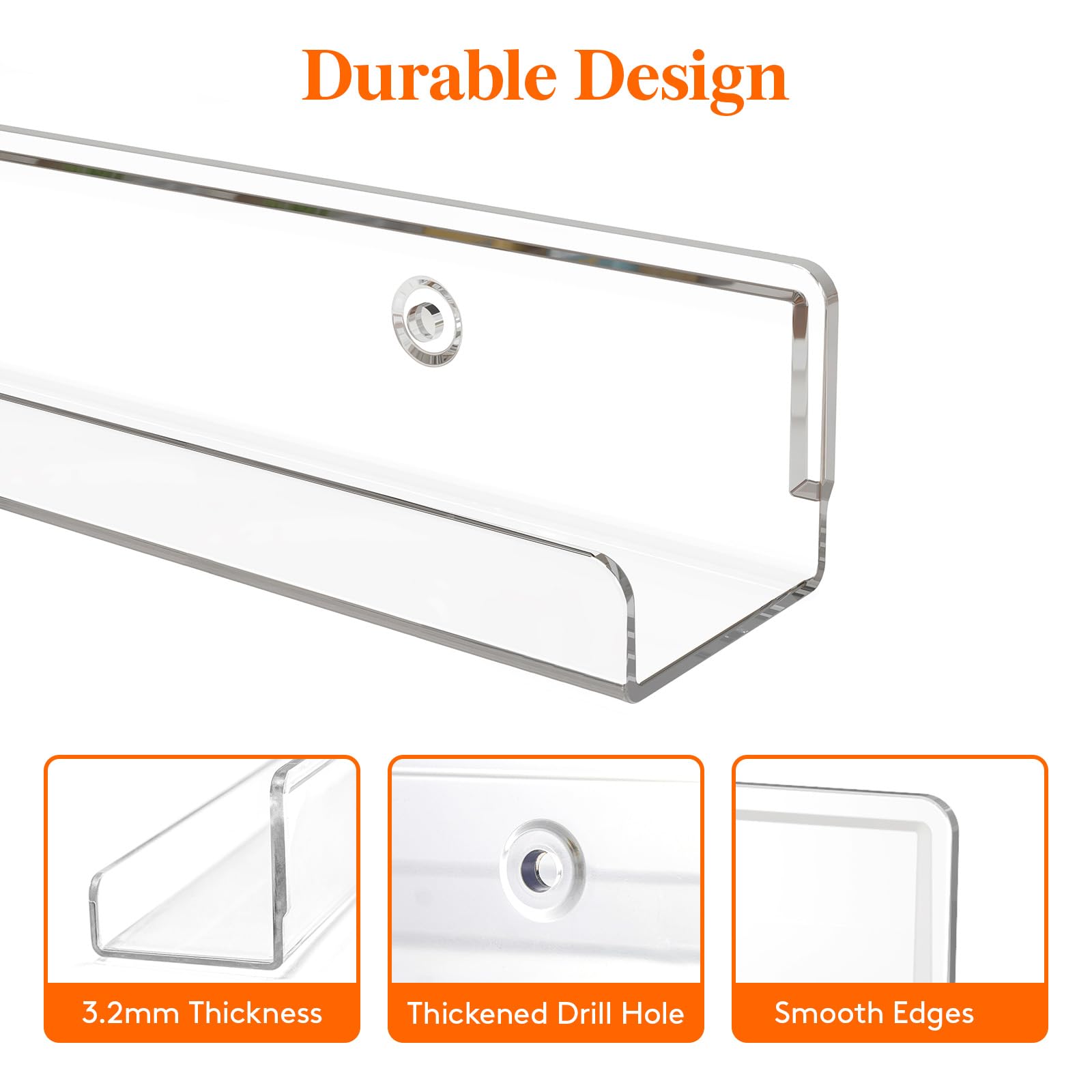 Durable Design

- 3.2mm Thickness
- Thickened Drill Hole
- Smooth Edges