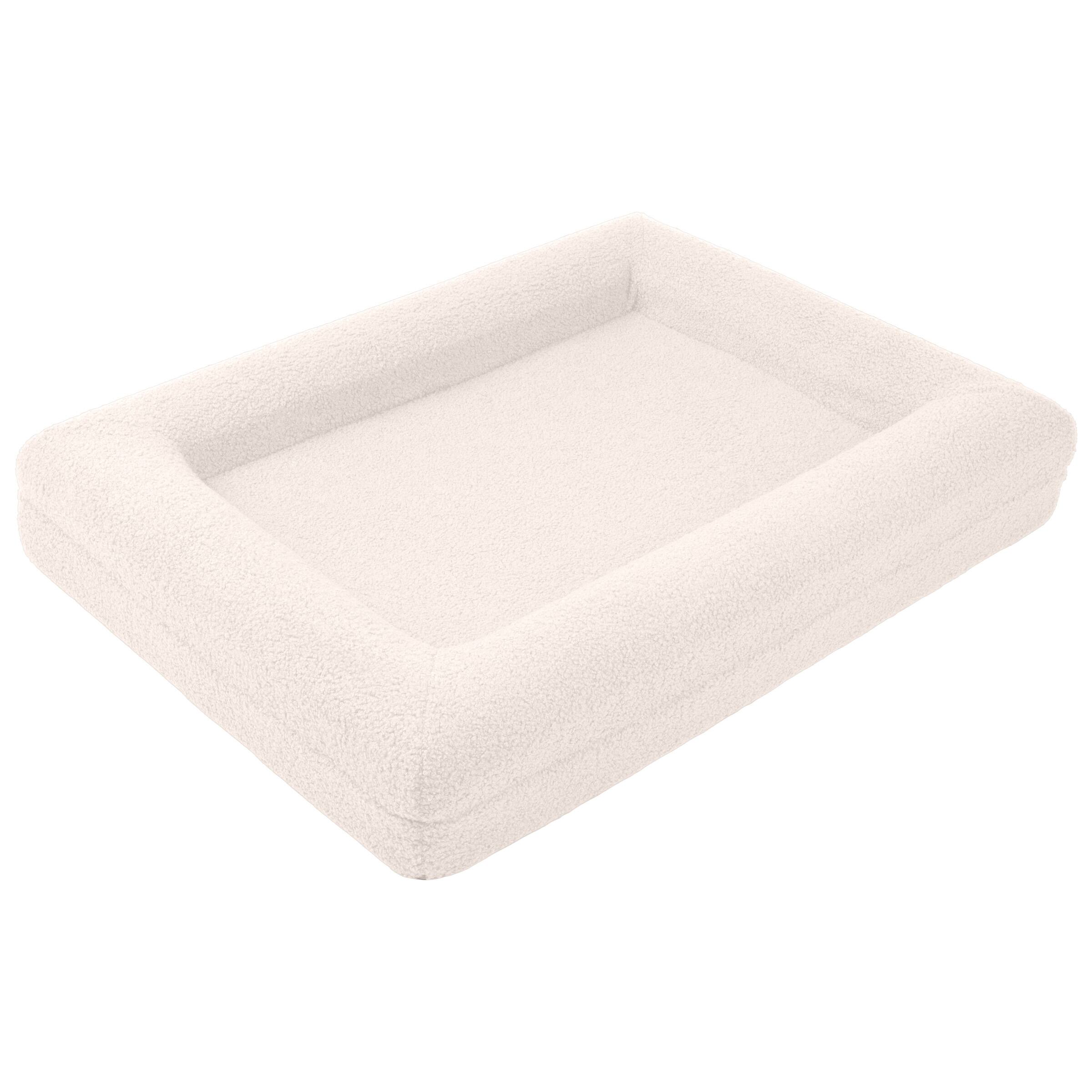 PetMaker - 33in Medium Dog Bed with Bolster - Cream