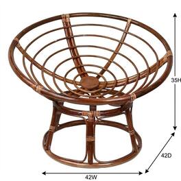 International Caravan - 42-inch Rattan Papasan Chair Frame Only - Stain