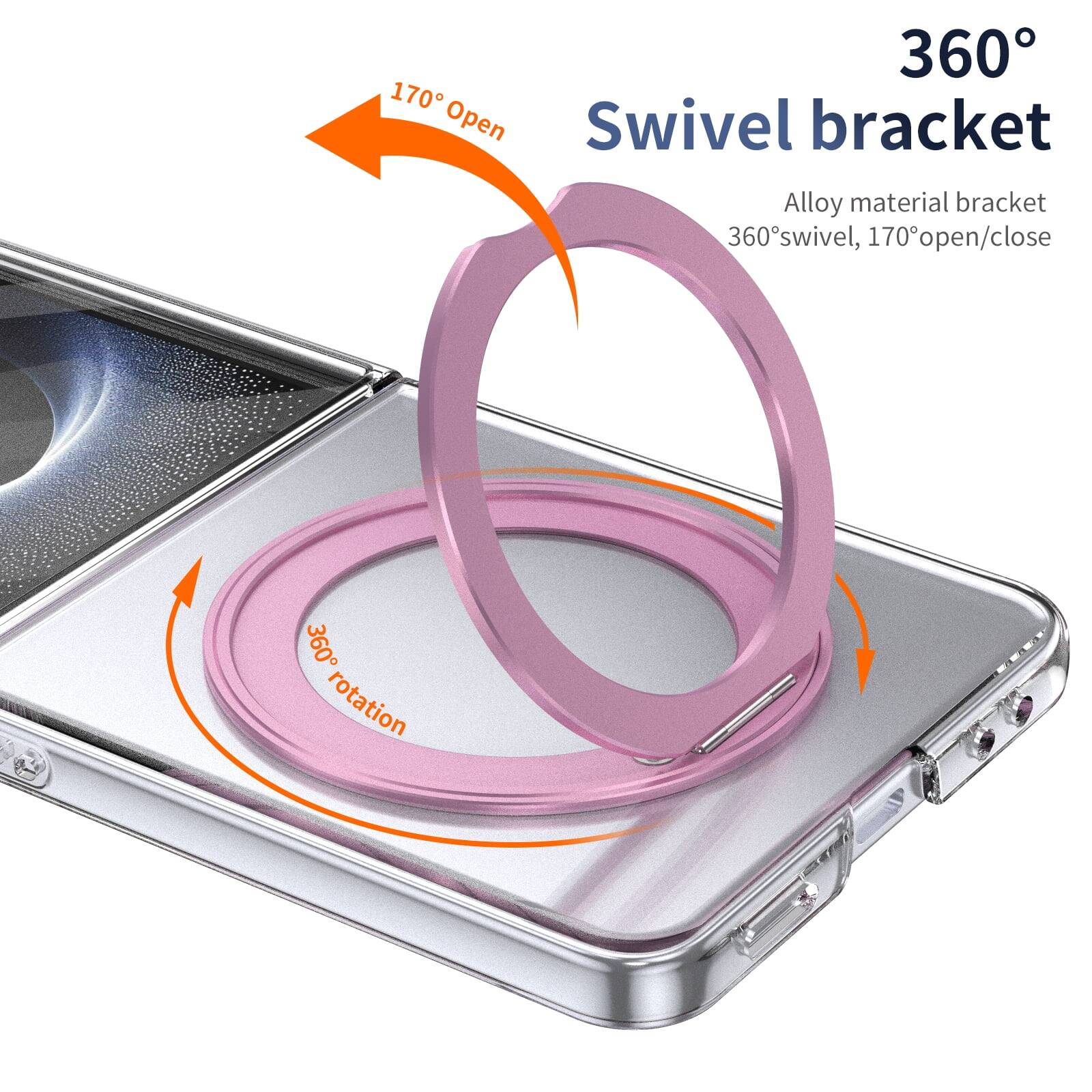 360° Swivel bracket  
Alloy material bracket  
360° swivel, 170° open/close  
170° Open  
360° rotation