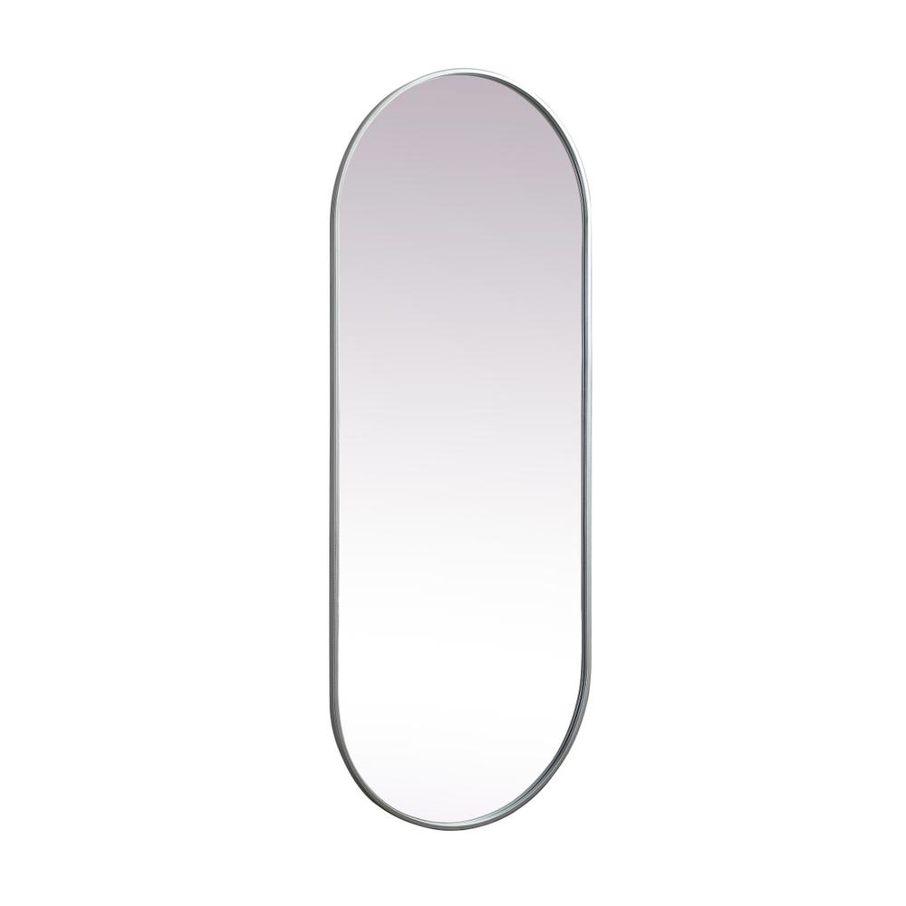 Alt View 1. Elegant Decor - Metal Frame Oval Mirror 24x60 Inch in Silver - Silver.