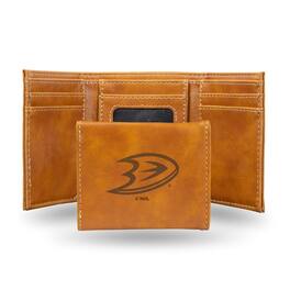 Rico Industries - Anaheim Ducks Brown Trifold Wallet with Clear ID Window - Multi