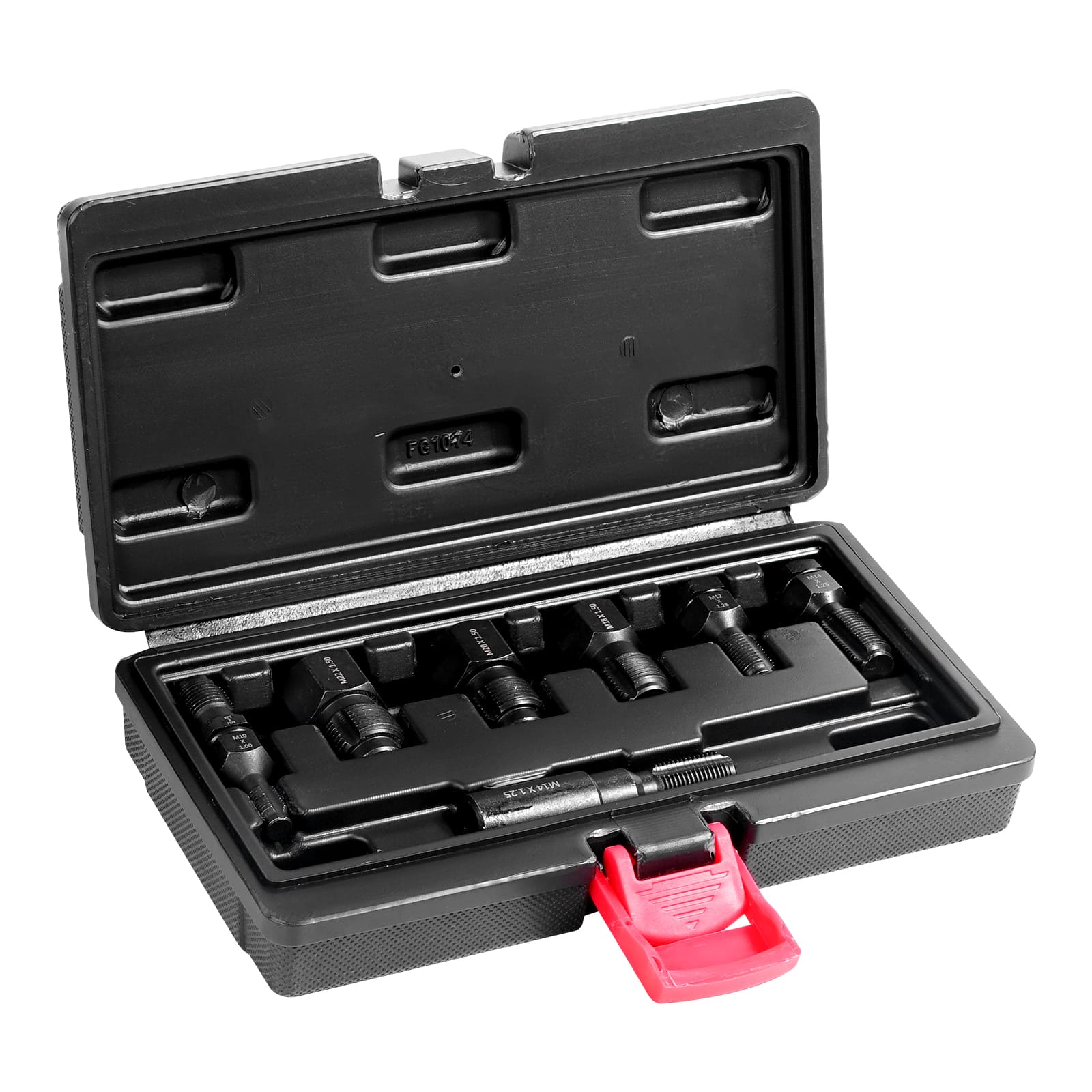 VEVOR - 7-Piece Thread Chaser Set, Metric Thread Restorer Tool M10 M12 M14 M18 M20 M22, Rethreading Tool Kit with Storage Case - Black