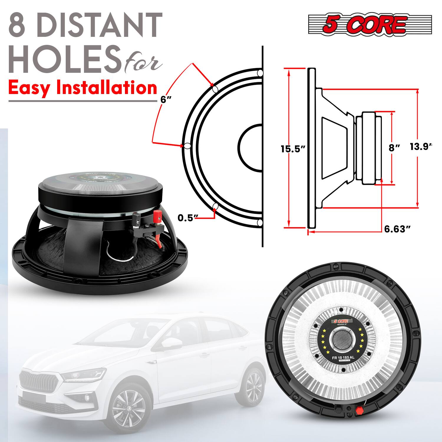 8 Distant Holes for Easy Installation  
5 Core  
6"  
15.5"  
8"  
13.9"  
0.5"  
6.63"  
C2N  
FR1018SAL  
16  
88