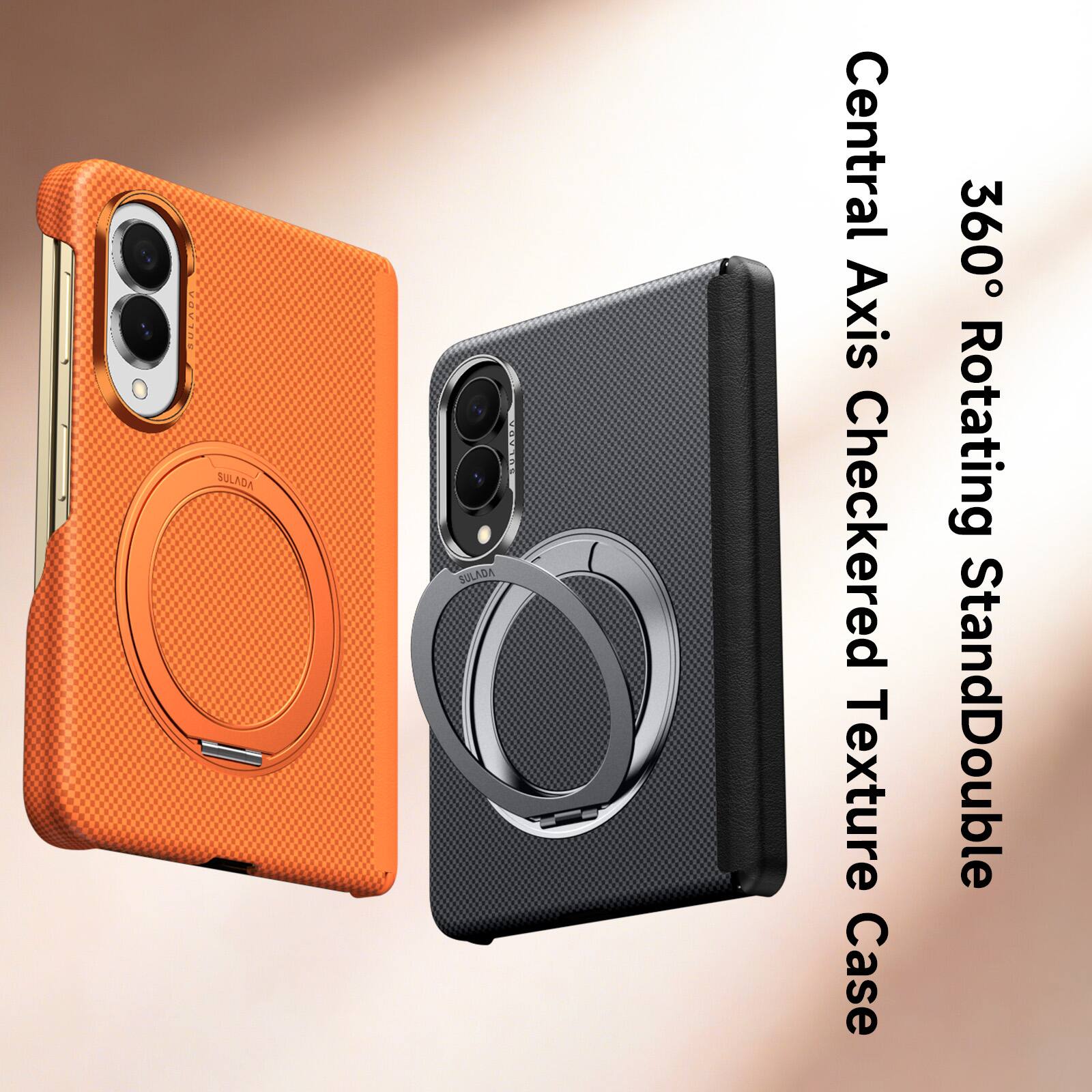SULADA SULADA EO SULADA Central Axis Checkered Texture Case 360° Rotating Stand Double