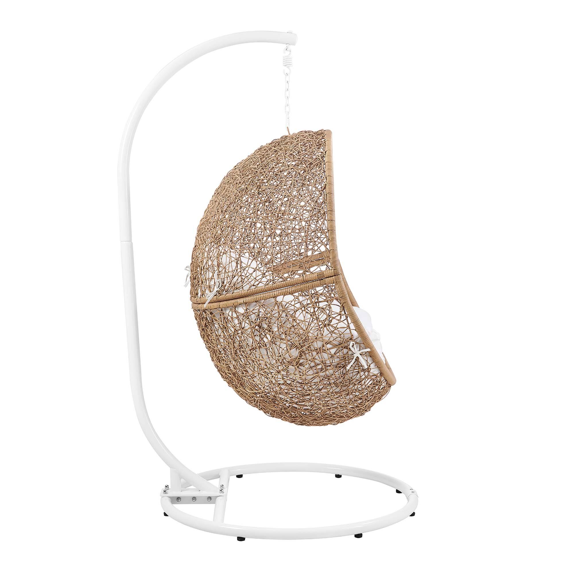 Alt View 3. Modway - Encase Outdoor Patio Rattan Swing Chair by Modway - Cappuccino White.