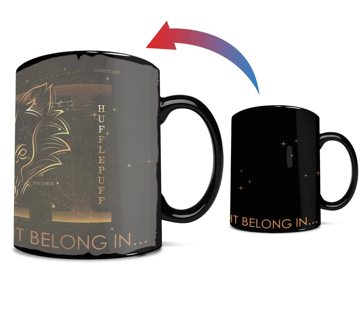 Trend Setters - Harry Potter (Celestial House - Hufflepuff) Morphing Mugs® Heat-Sensitive Clue Mug - Black