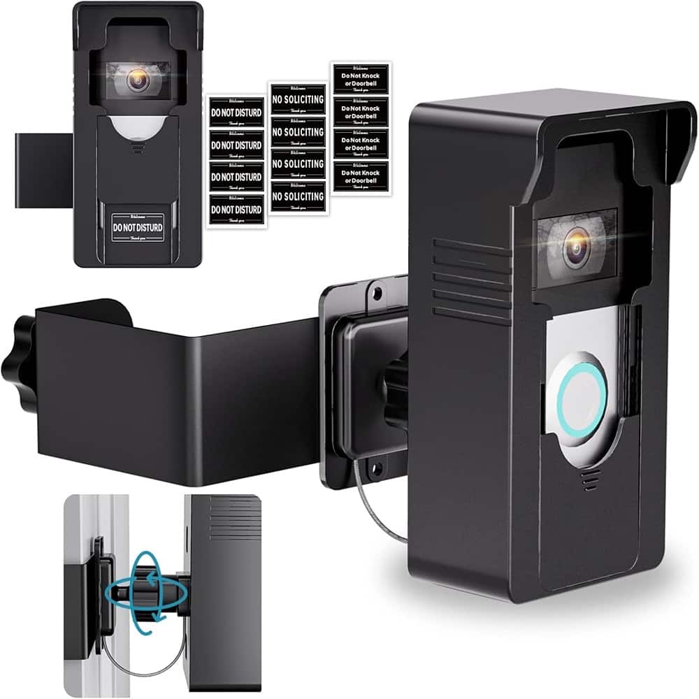 Schertz - 360-degree adjustable angle wireless camera - holder without drilling - Black