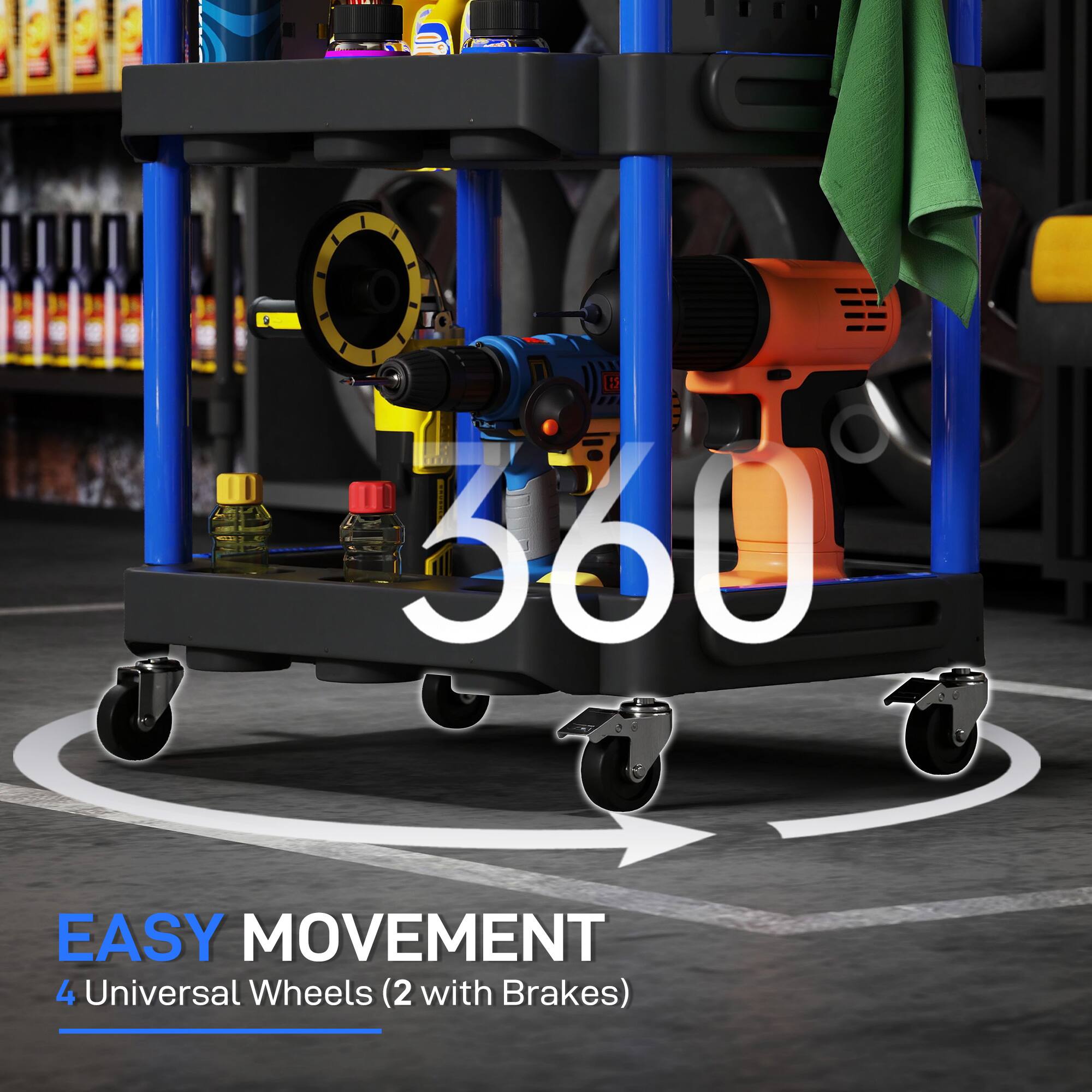 EASY MOVEMENT 4 Universal Wheels (2 with Brakes) + B 360