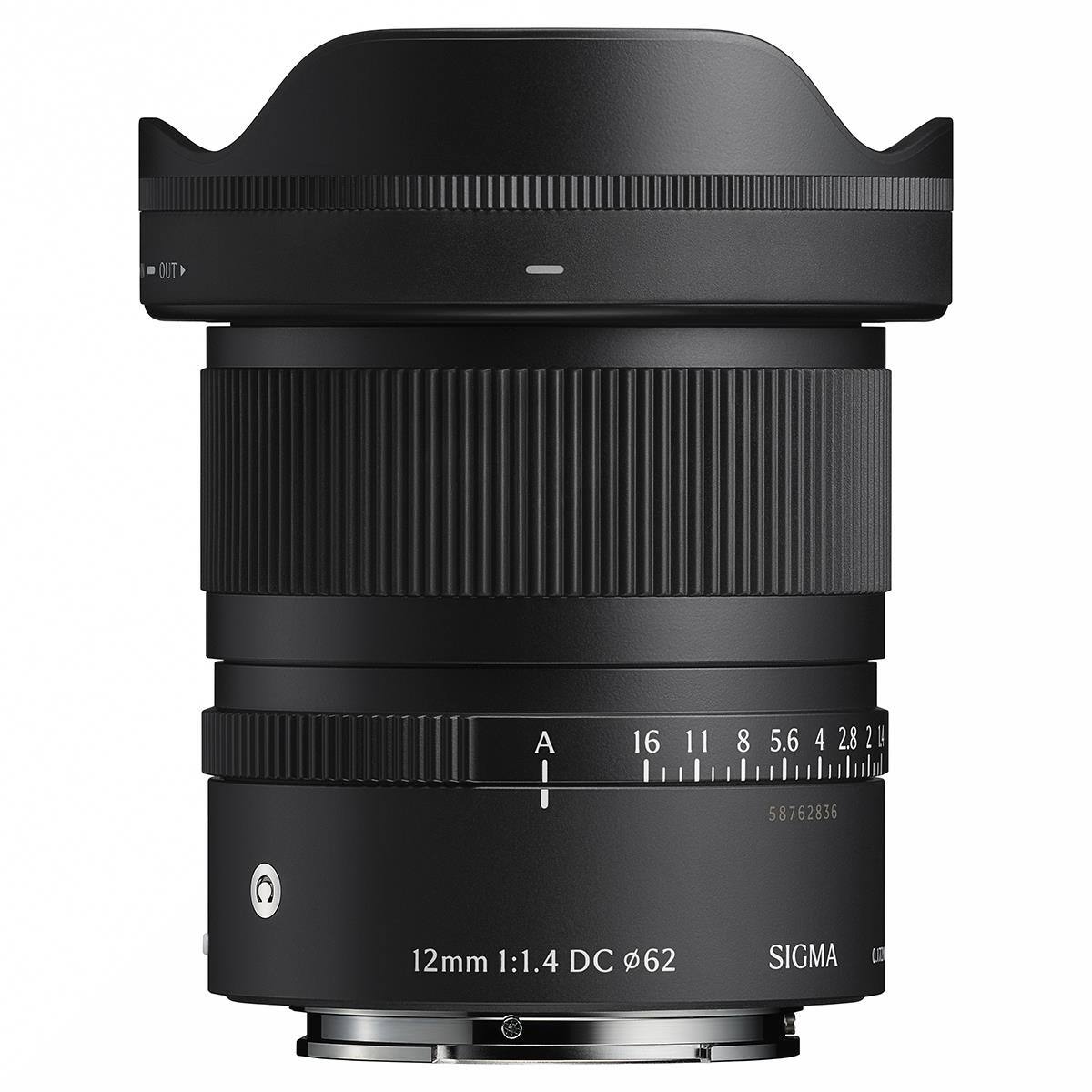 A  
16 11 8 5.6 4 2.8 2  
58762836  
12mm 1:1.4 DC φ62  
SIGMA