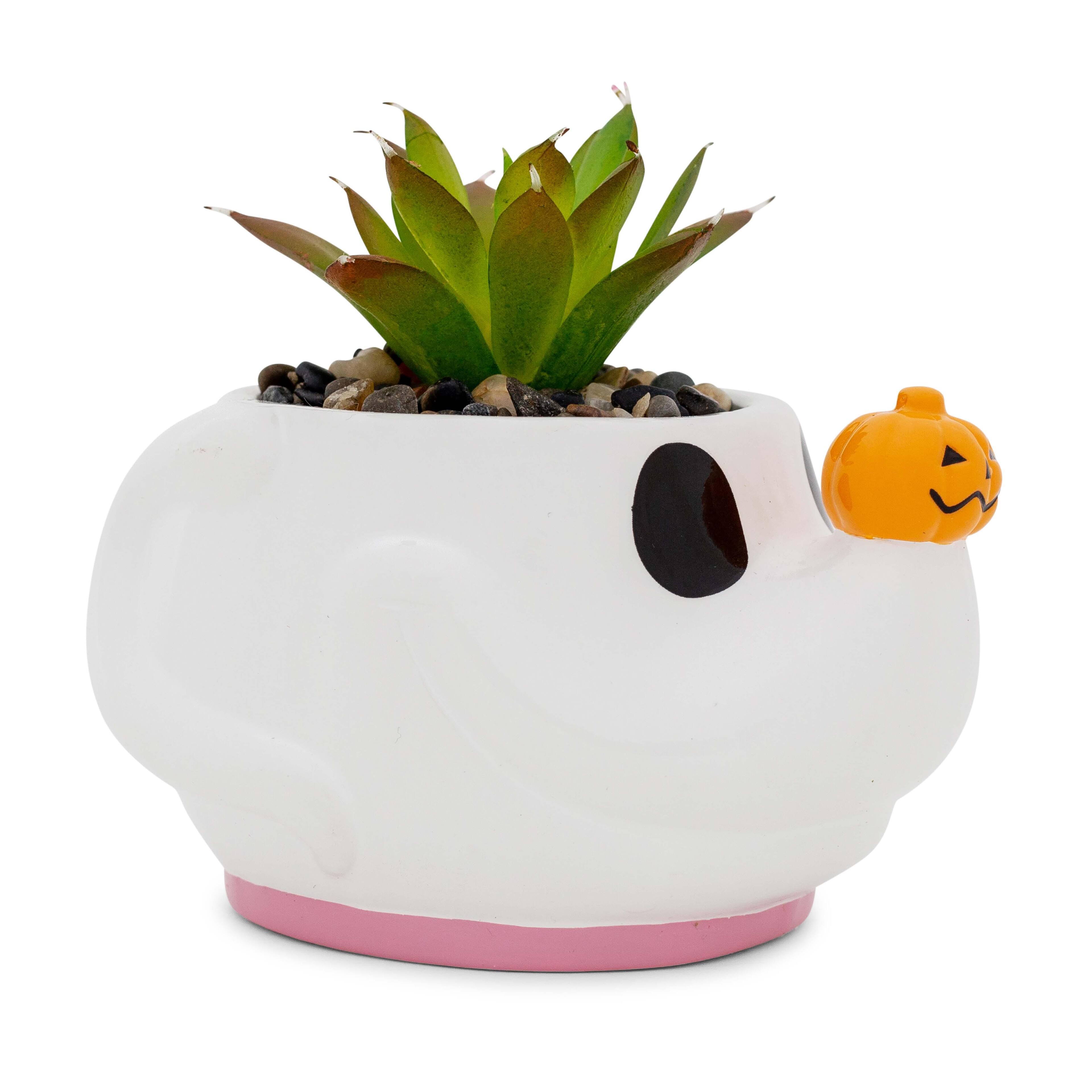 Disney - The Nightmare Before Christmas Zero Planter With Artificial Succulent - White