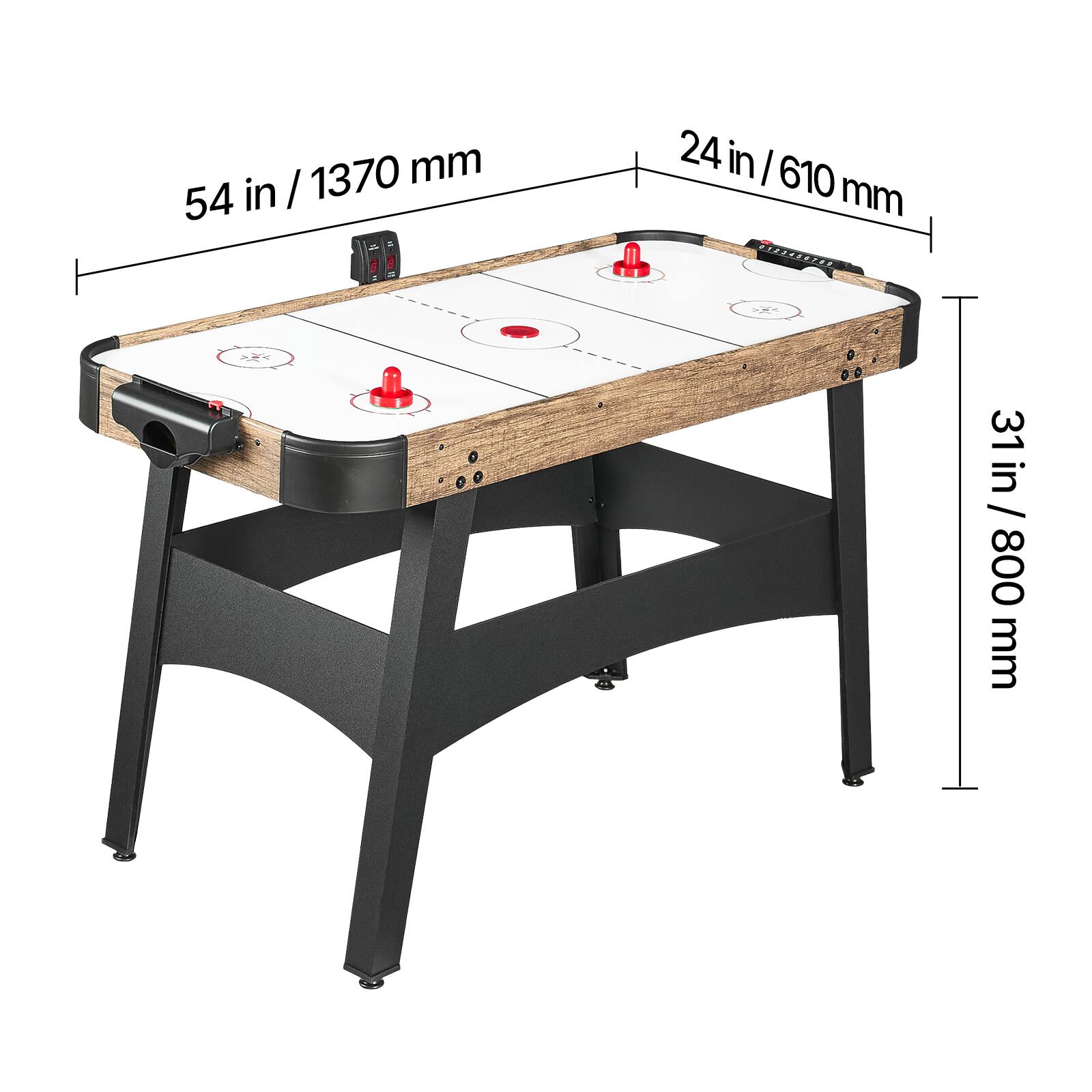 1370 mm / 54 in  
24 in / 610 mm  
31 in / 800 mm