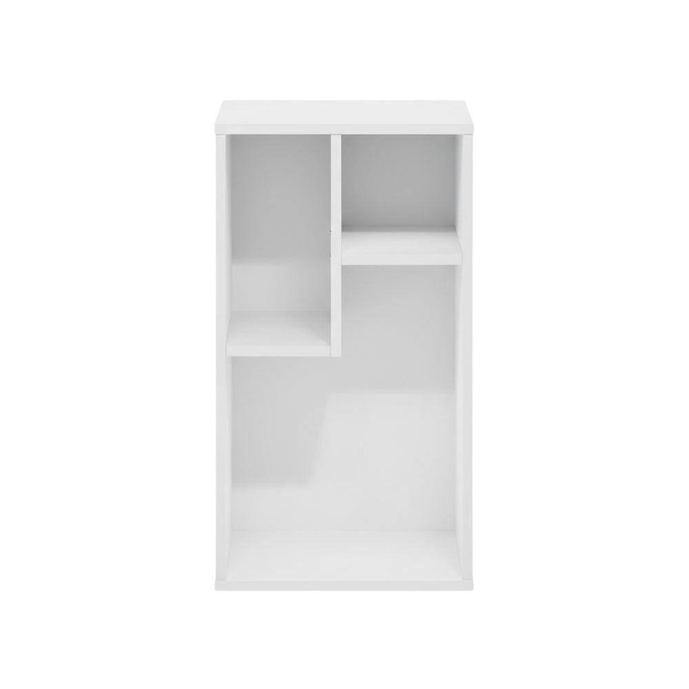 Back. FurniFact - Wood Bookcase with Adjustable Shelves and Modern Design for Living Room - White.
