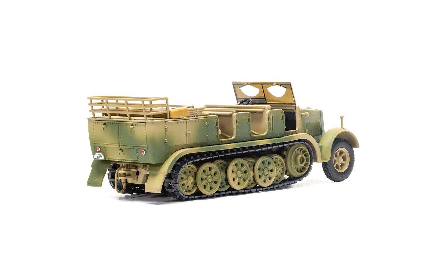 Angle. Corgi - Krauss-Maffei Sd.Kfz.7 Half-Track AFV "Luftwaffe FlaK Gun Tractor Tunisia 1943" Military Legends Series 1/50 - Multi.
