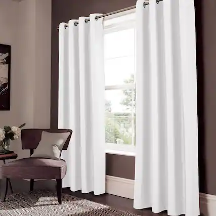 Front. Olivia Gray - Olivia Gray Lydia Matte Embossed One Blackout Panel - 52"x84" White - White.