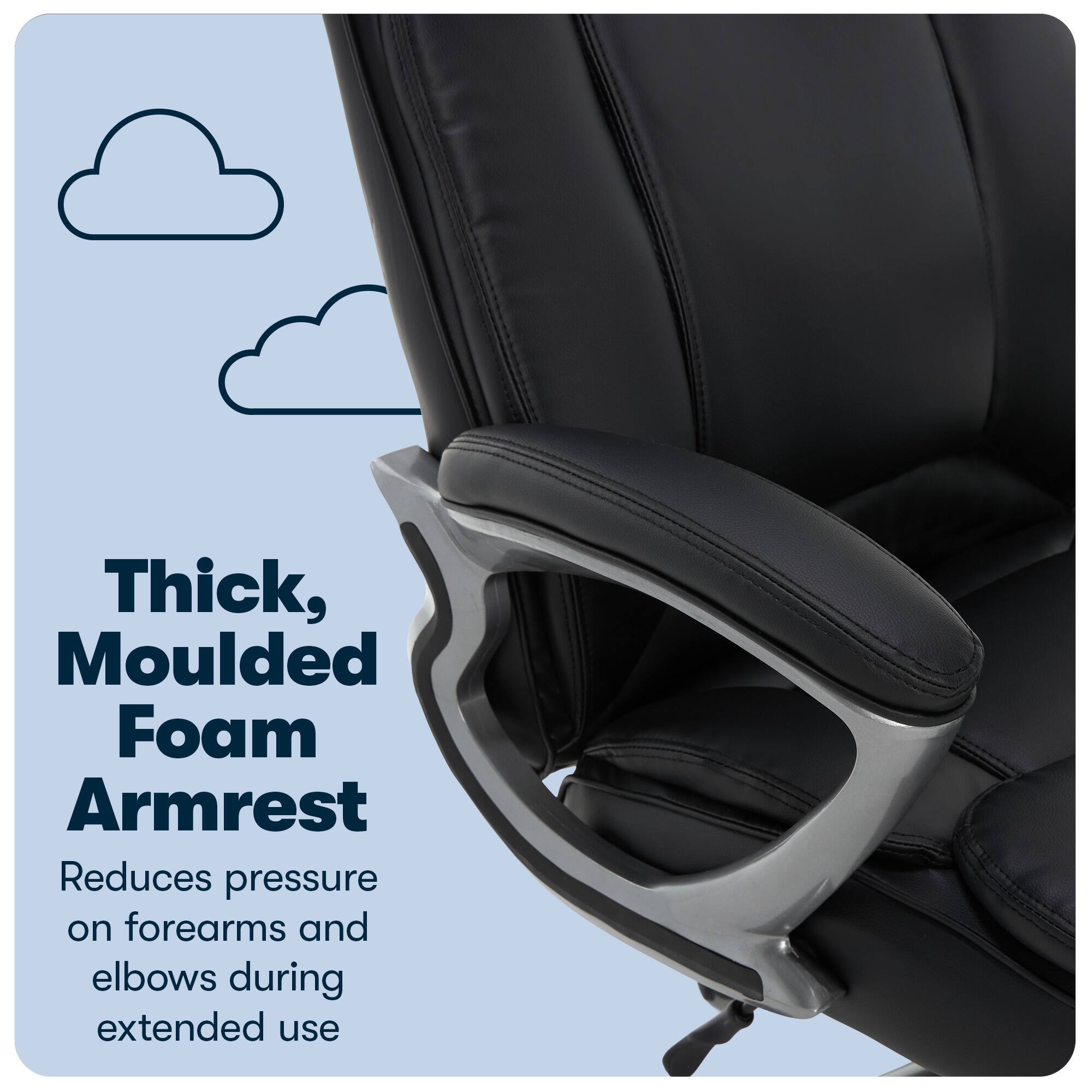 Alt View 14. Serta - Fairbanks Bonded Leather Big and Tall Executive Office Chair - Black.