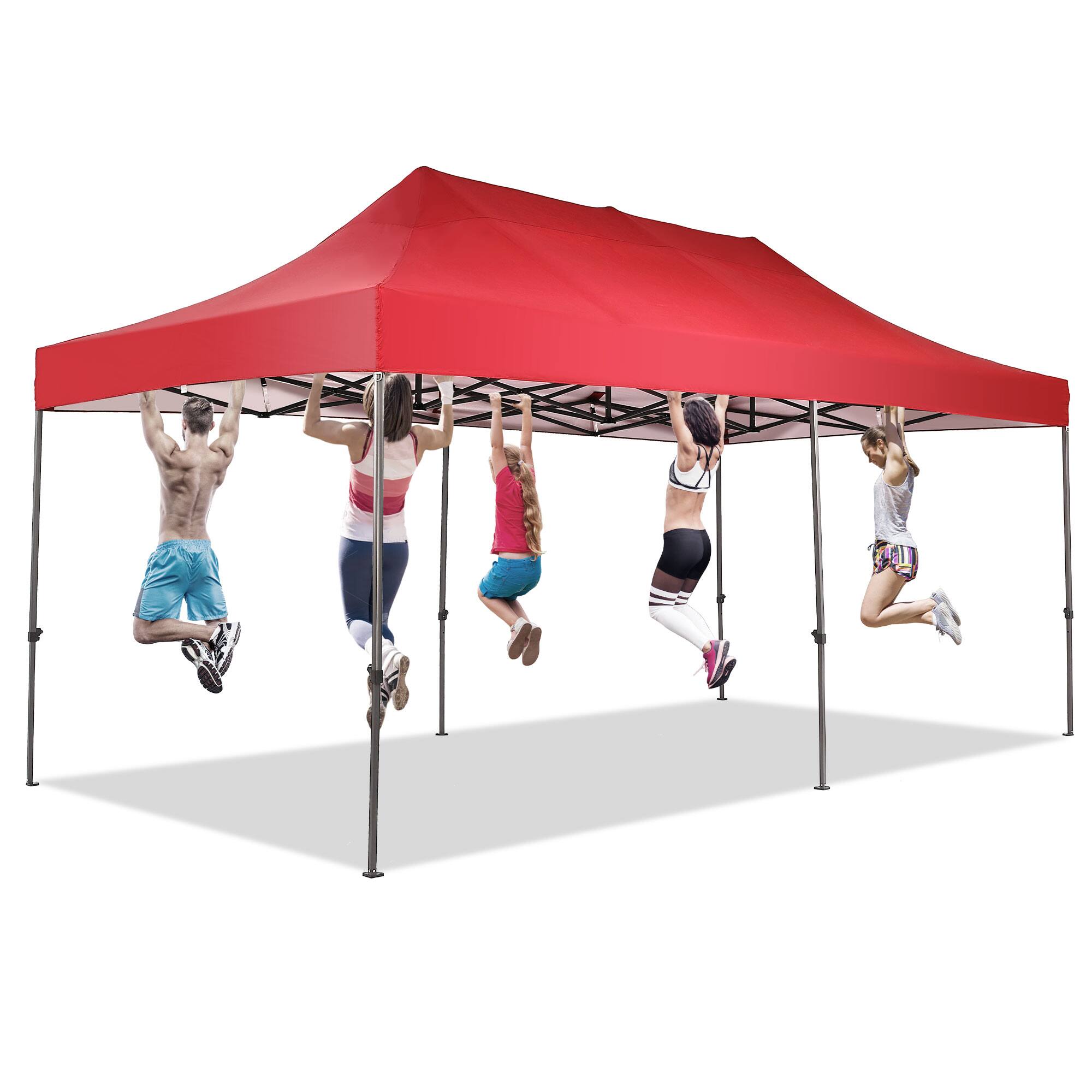 Alt View 2. Ainfox - Ainfox 10x20ft Instant Folding Heavy Duty Pop up Canopy - Red.