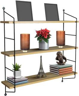 Sorbus - Bathroom Shelves - 3-Tier Wall Mounted Floating Shelves for Books, Trophies, Wall Décor - Maple