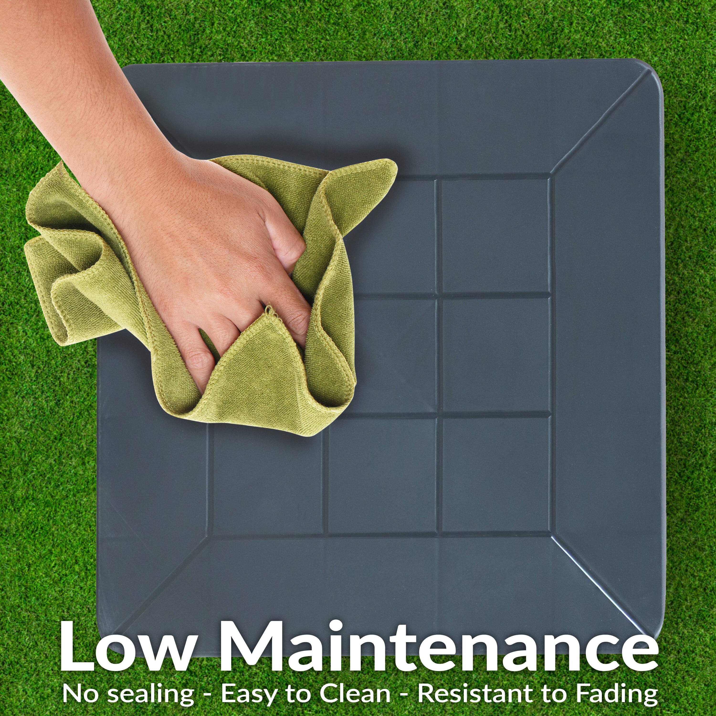 Low Maintenance  
No sealing - Easy to Clean - Resistant to Fading