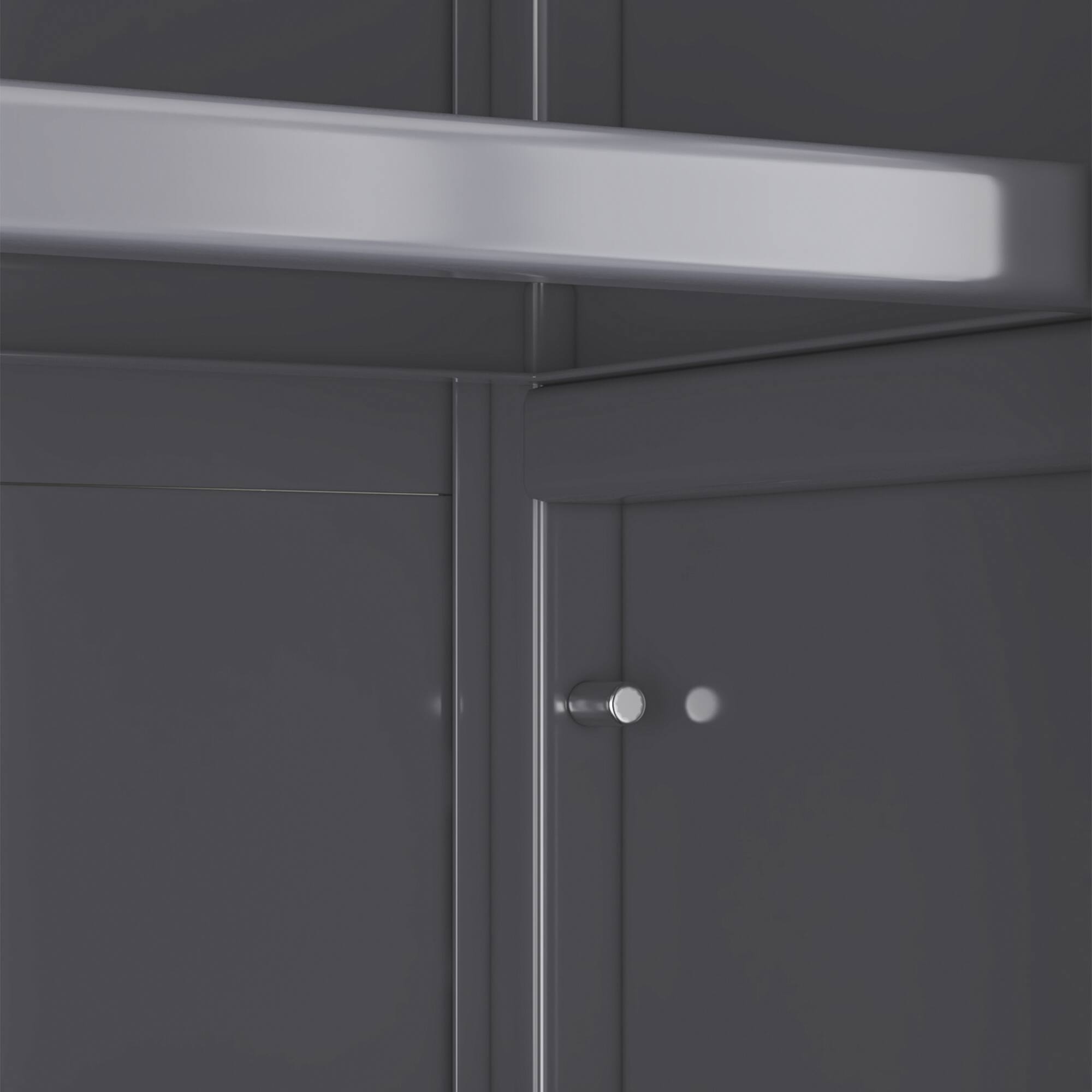 Alt View 1. Spaco - Spaco Tall Open Kitchen Storage Cabinet,Multilevel Open Shelving for Microwave,Bowls,Floor to Ceiling Storage Organizer - Grey.