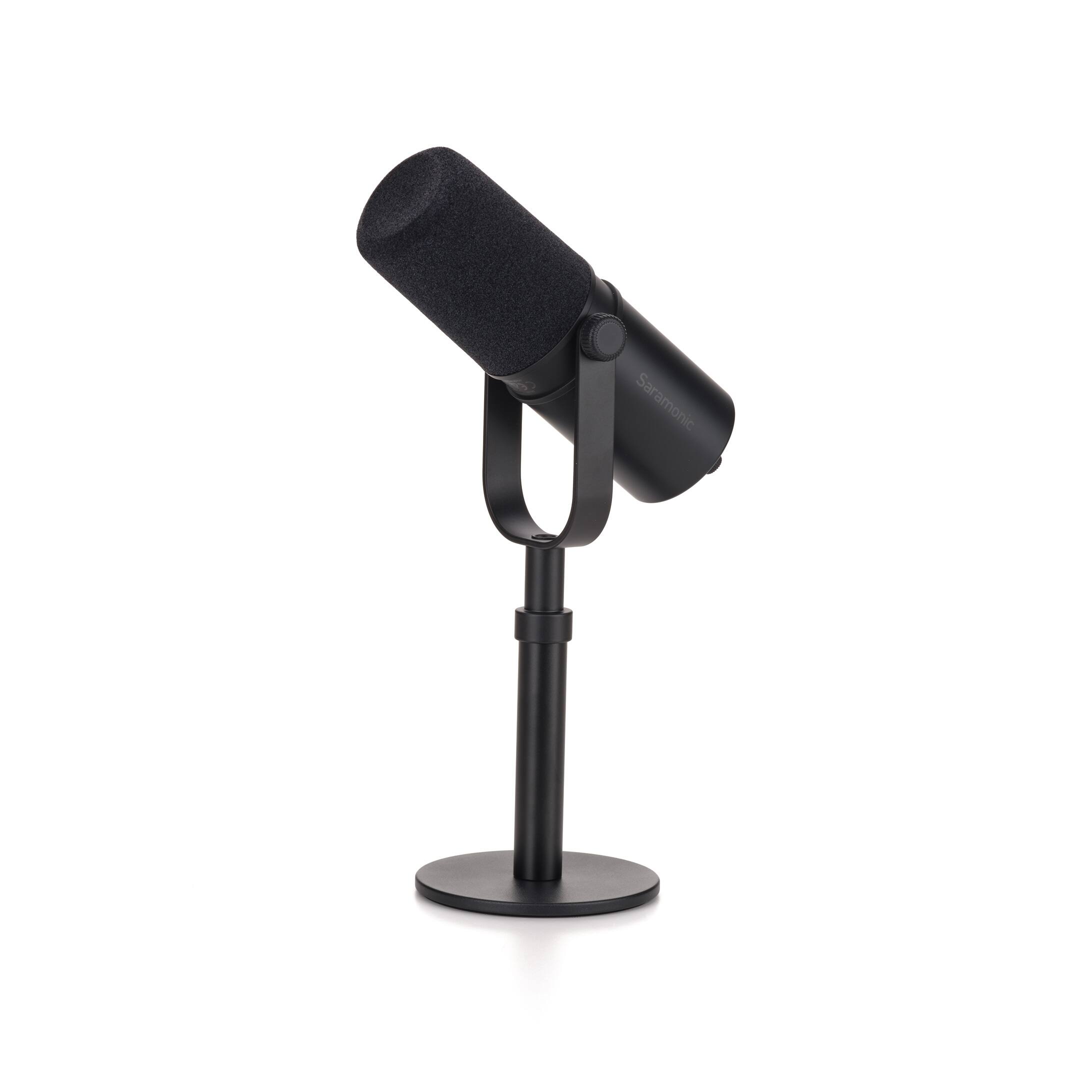 Front. Saramonic - MV POD Dynamic USB & XLR Microphone for Podcasting, Streaming, Gaming, and Recording - Black.