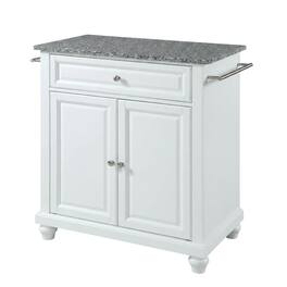 Crosley Furniture - Cambridge Granite Top Portable Kitchen Island/Cart - White
