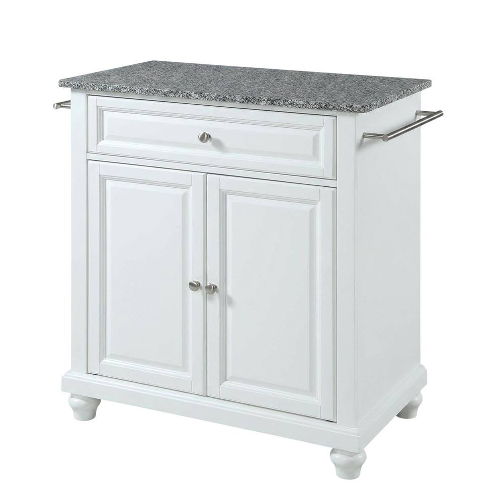 Front. Crosley Furniture - Cambridge Granite Top Portable Kitchen Island/Cart - White.