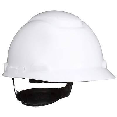 Alt View 1. 3M - SecureFit HDPE 4-Point Ratchet Suspension Short Brim Hard Hat - White.