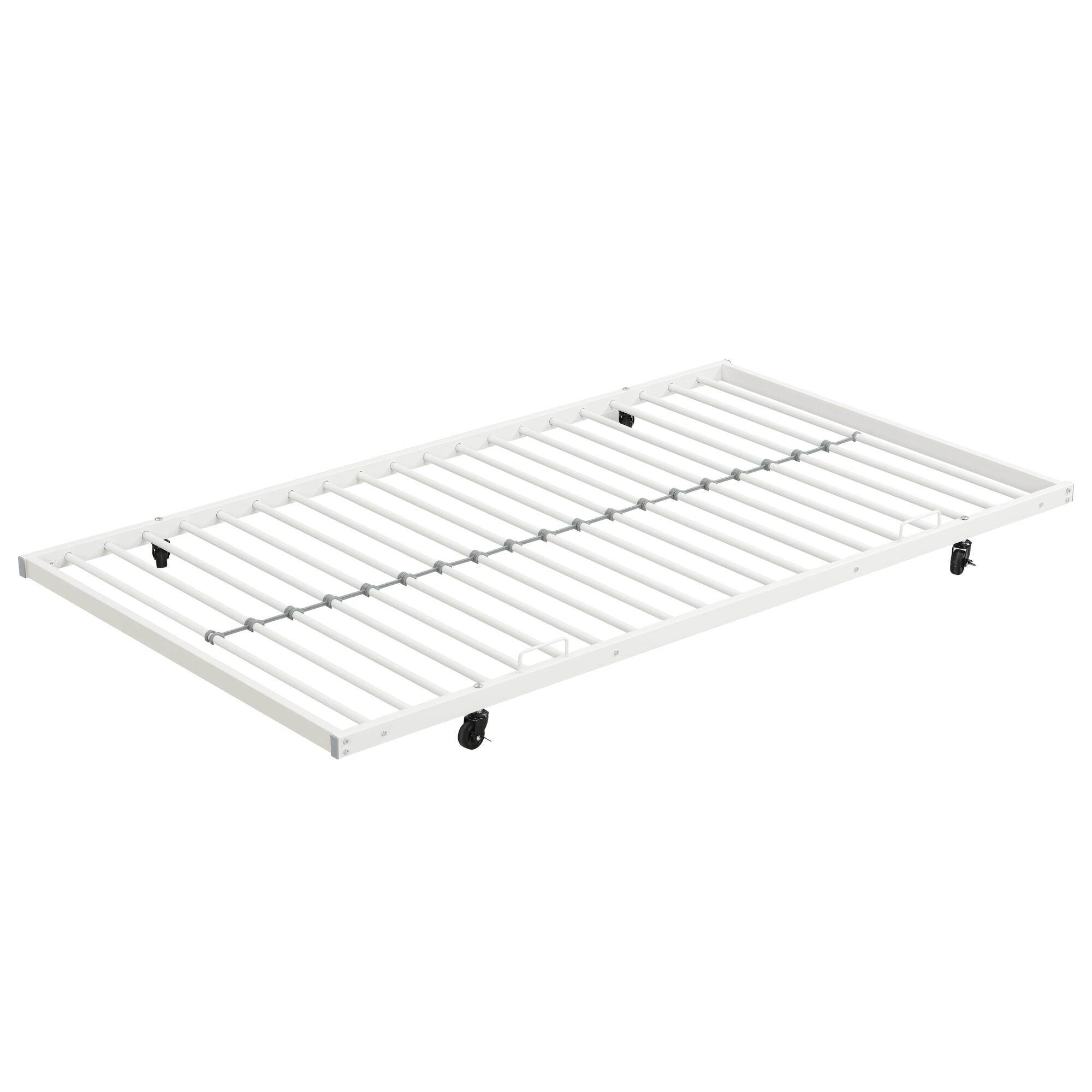 Alt View 7. GOODSILO - Modern Metal Bunk Bed with Trundle - Space-Saving Sleeper Solution for Kids and Teens - White.